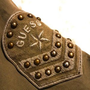 Guess Jacket Studded Military Style army green